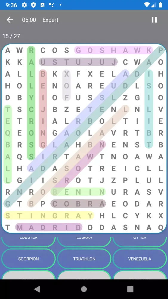 Tangkapan skrin FIND WORDS - OFFLINE WORD SEEK