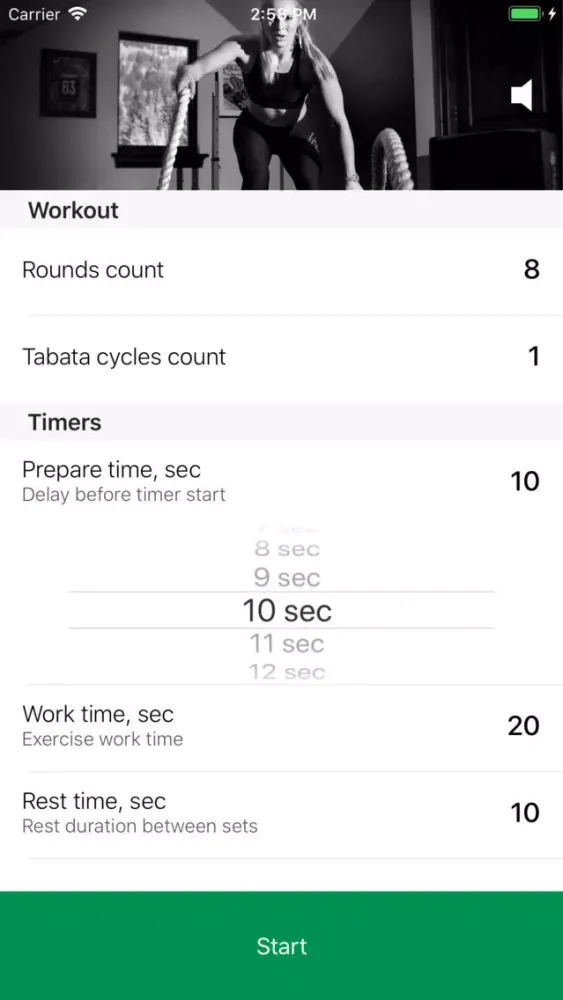 Screenshot di Tabata iTimer