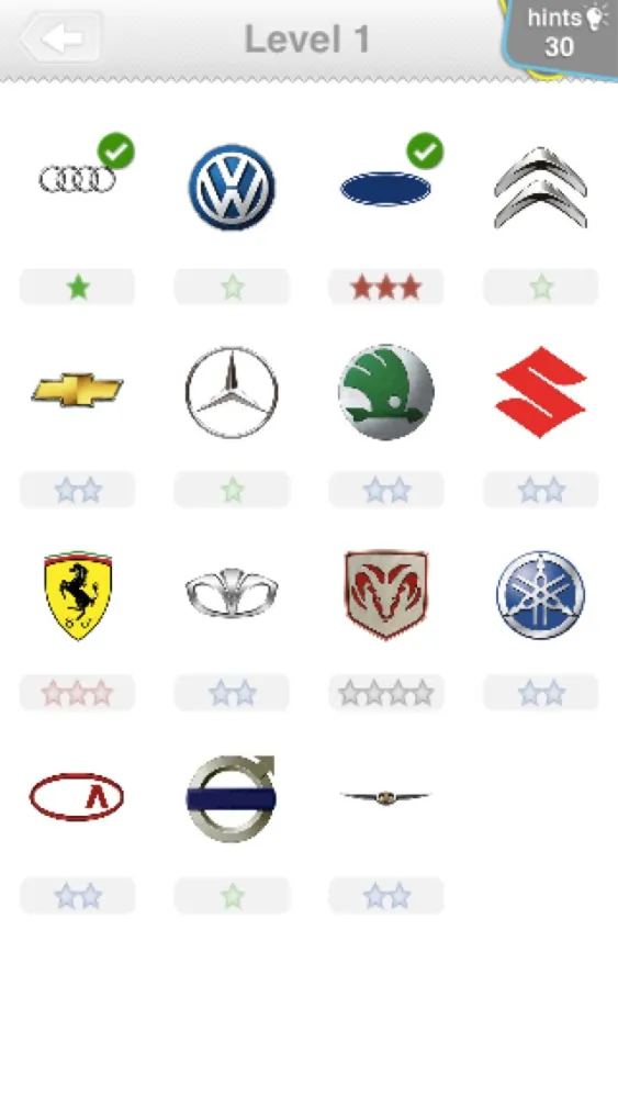 Capturas de tela do Logo Quiz - Guess The Cars