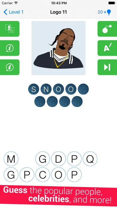 Tangkapan layar Guess The Celeb Quiz