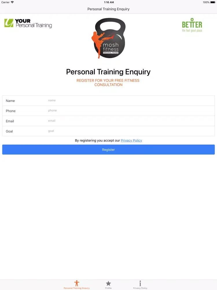 Screenshot di Mosh Fitness Leads iPad 