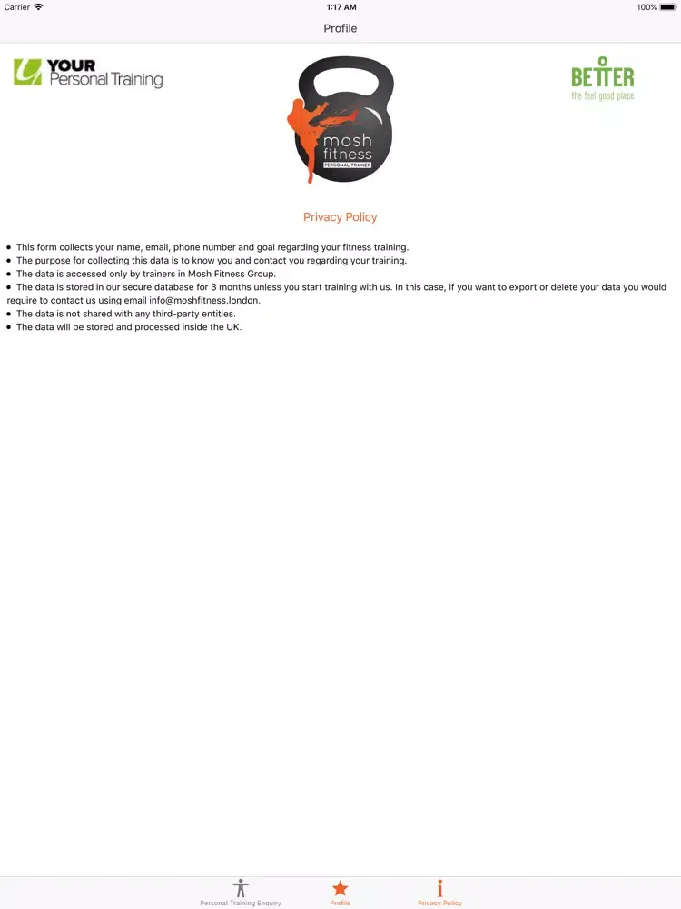Screenshot di Mosh Fitness Leads iPad 