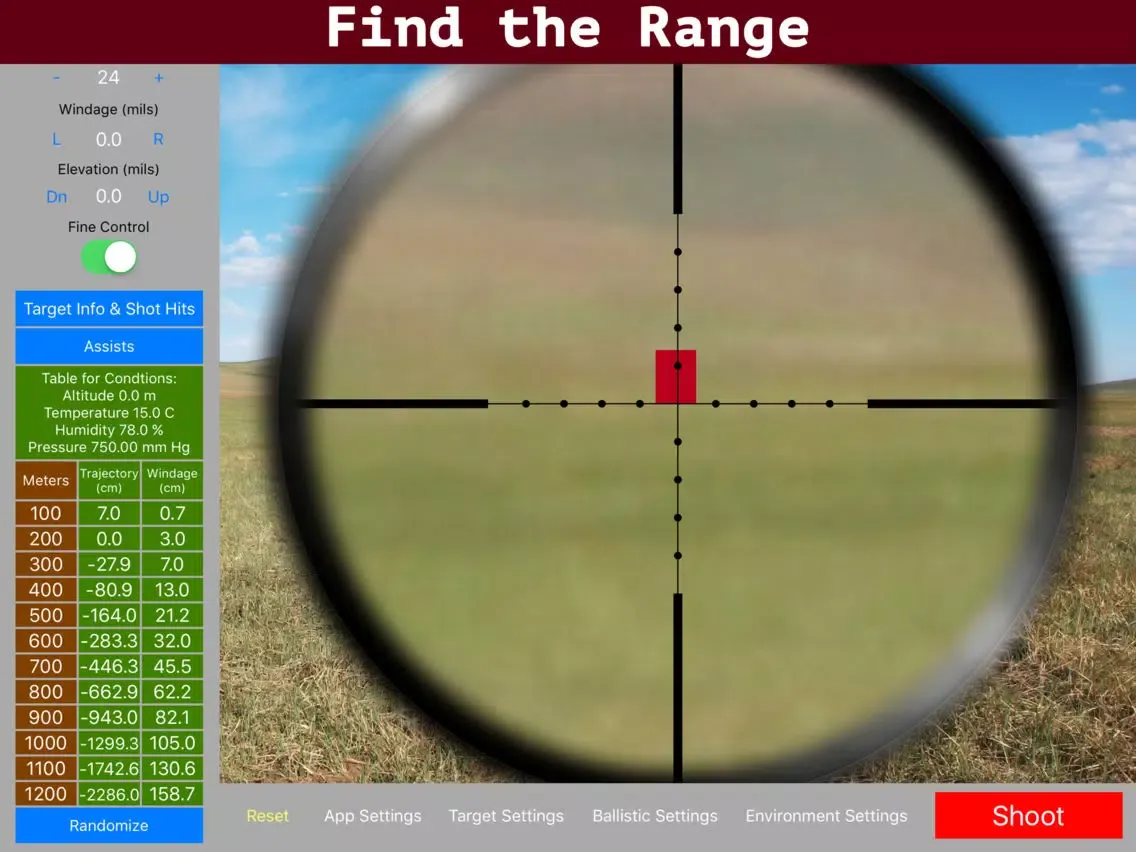 Capturas de pantalla de Longshot (metric) - Long Range Shooting Simulator and Mildot Scope Ranging Trainer iPad 