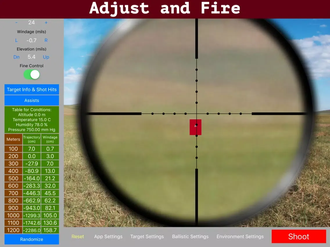 Capturas de pantalla de Longshot (metric) - Long Range Shooting Simulator and Mildot Scope Ranging Trainer iPad 