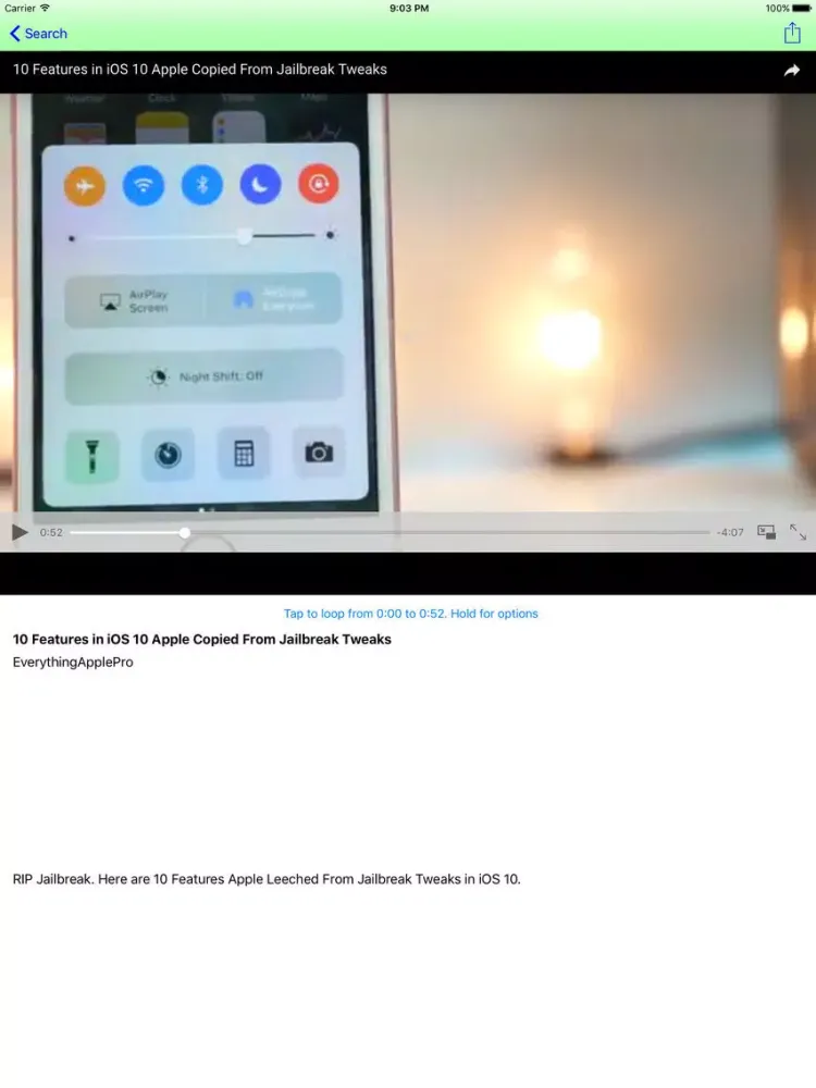 Tangkapan layar Looper for YouTube iPad 