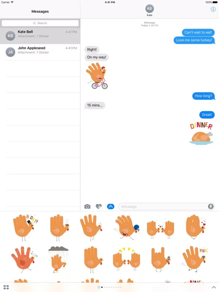 صور Hand Turkey Stickers iPad 