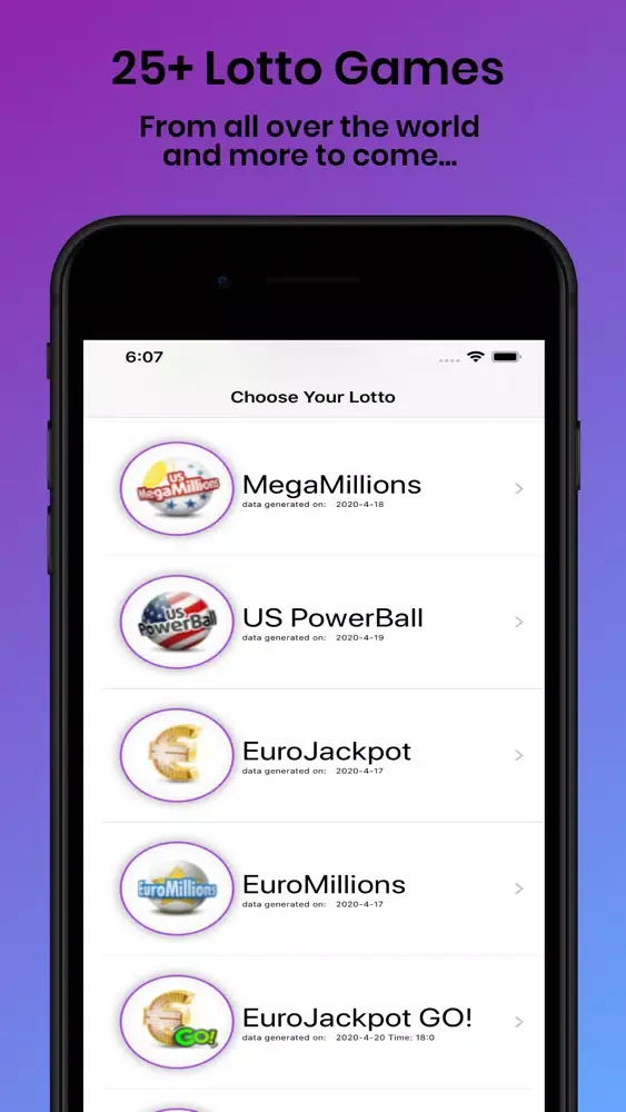 Capturas de tela do My Lotto system
