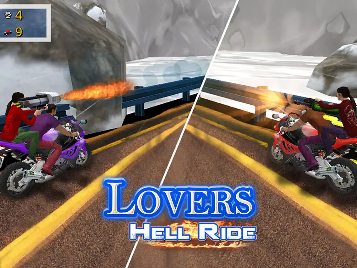 Lovers Hell Ride - Free Racing and Shooting Game iPad  স্ক্রিনশট