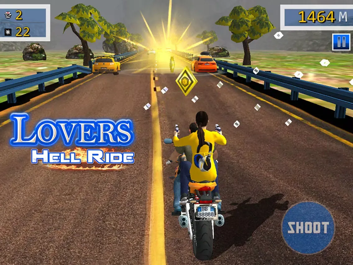 Lovers Hell Ride - Free Racing and Shooting Game iPad  স্ক্রিনশট
