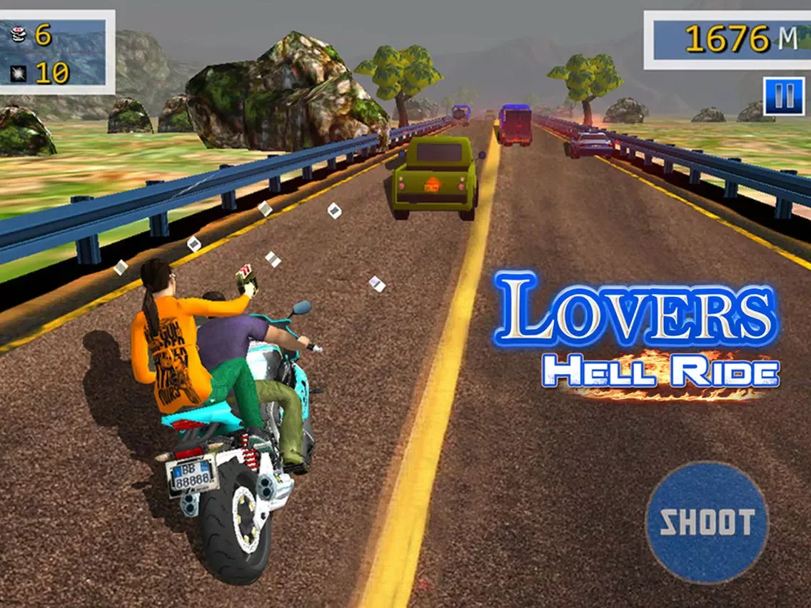 Lovers Hell Ride - Free Racing and Shooting Game iPad  স্ক্রিনশট