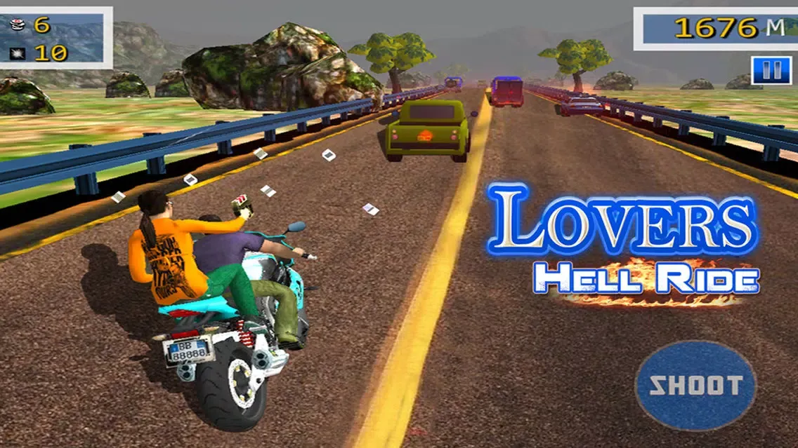 Lovers Hell Ride - Free Racing and Shooting Game স্ক্রিনশট