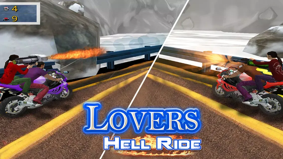 Lovers Hell Ride - Free Racing and Shooting Game স্ক্রিনশট