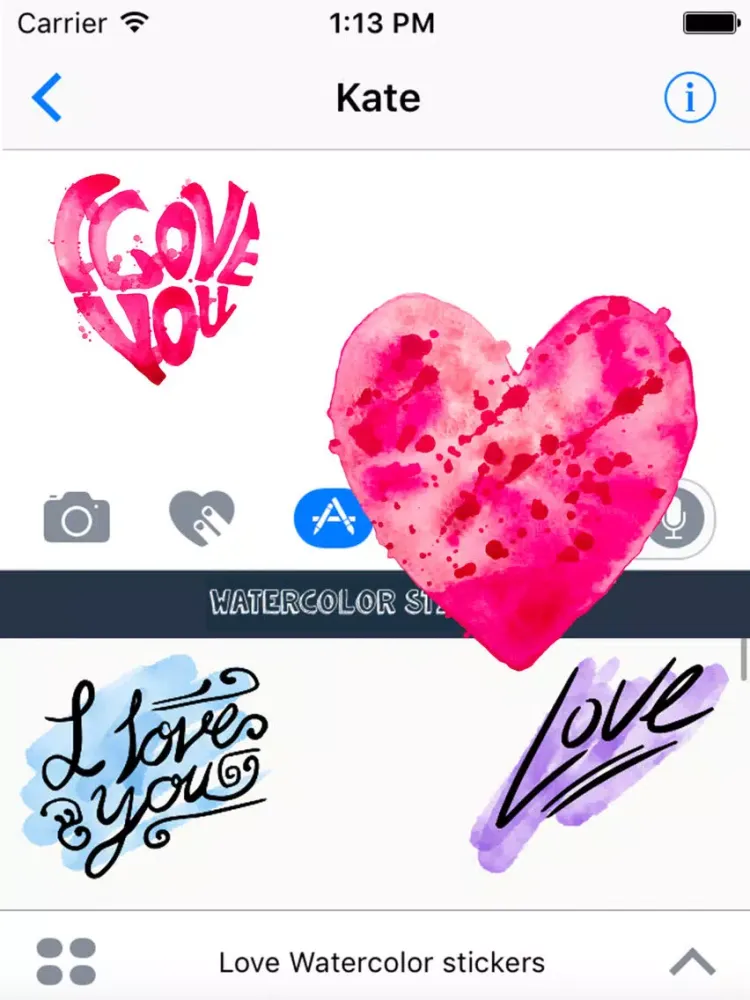 صور Love Watercolor stickers iPad 