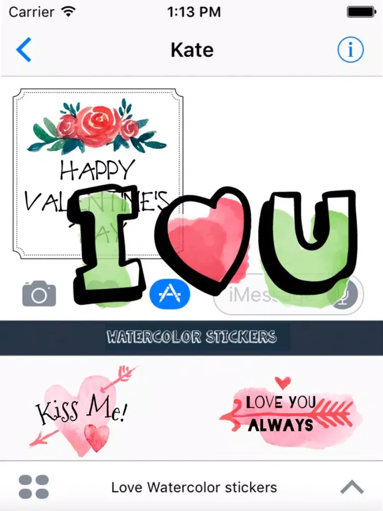 صور Love Watercolor stickers iPad 