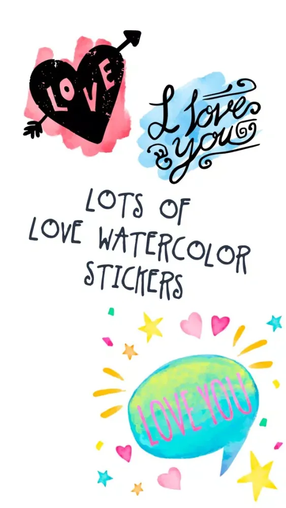 صور Love Watercolor stickers