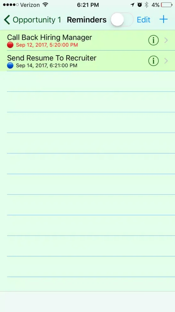 Job Hunt Screenshots