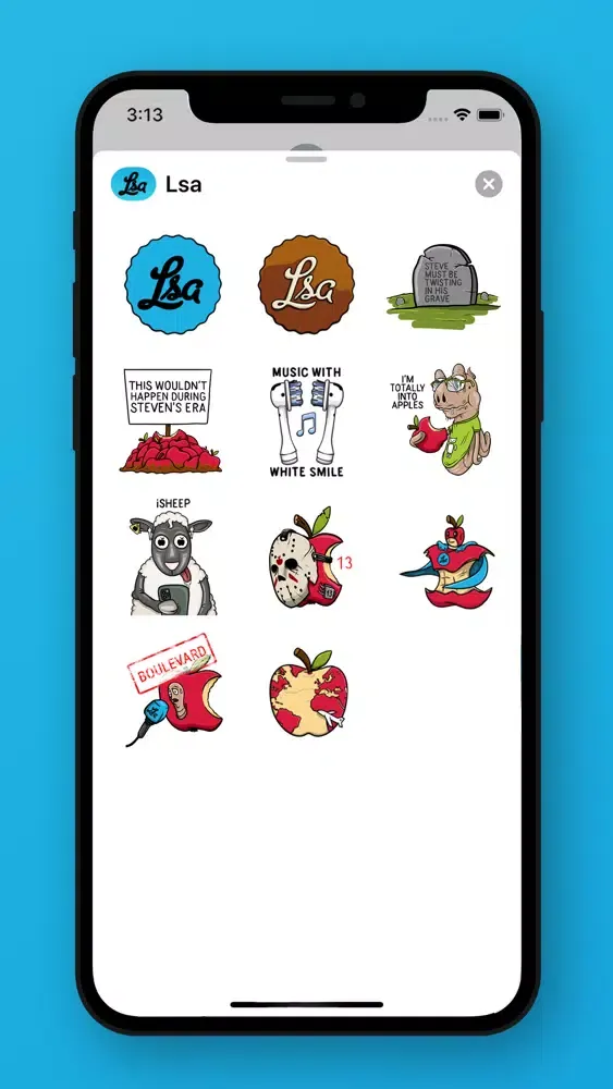 ภาพหน้าจอของ LsA stickers