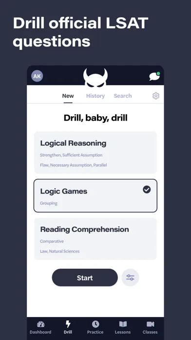 Ảnh chụp màn hình của LSAT Demon