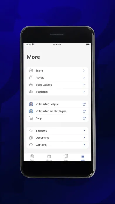 Captures d'écran de VTB League Official