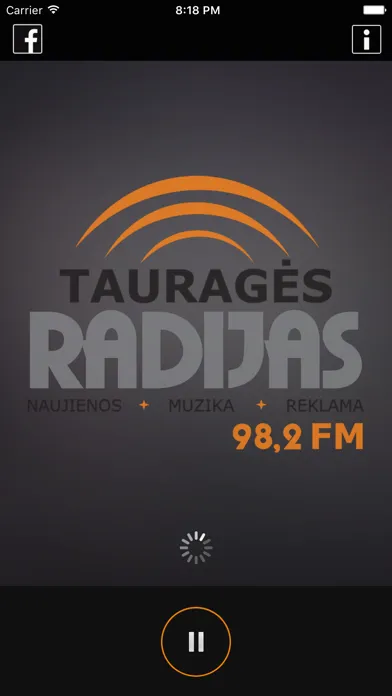 Tangkapan skrin Tauragės Radijas