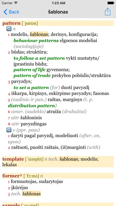 Anglonas - the English-Lithuanian dictionary应用截图