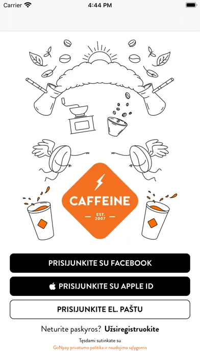 Ảnh chụp màn hình của Caffeine LT