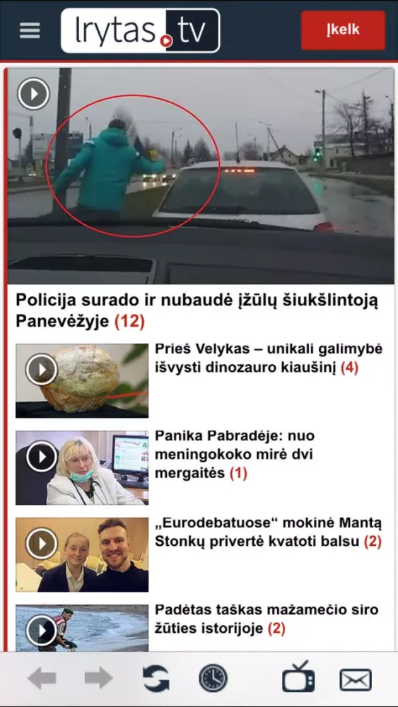 Capturas de tela do lrytas.tv