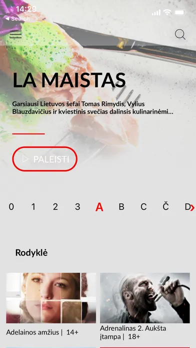 Tangkapan layar TV3 Play Lietuva