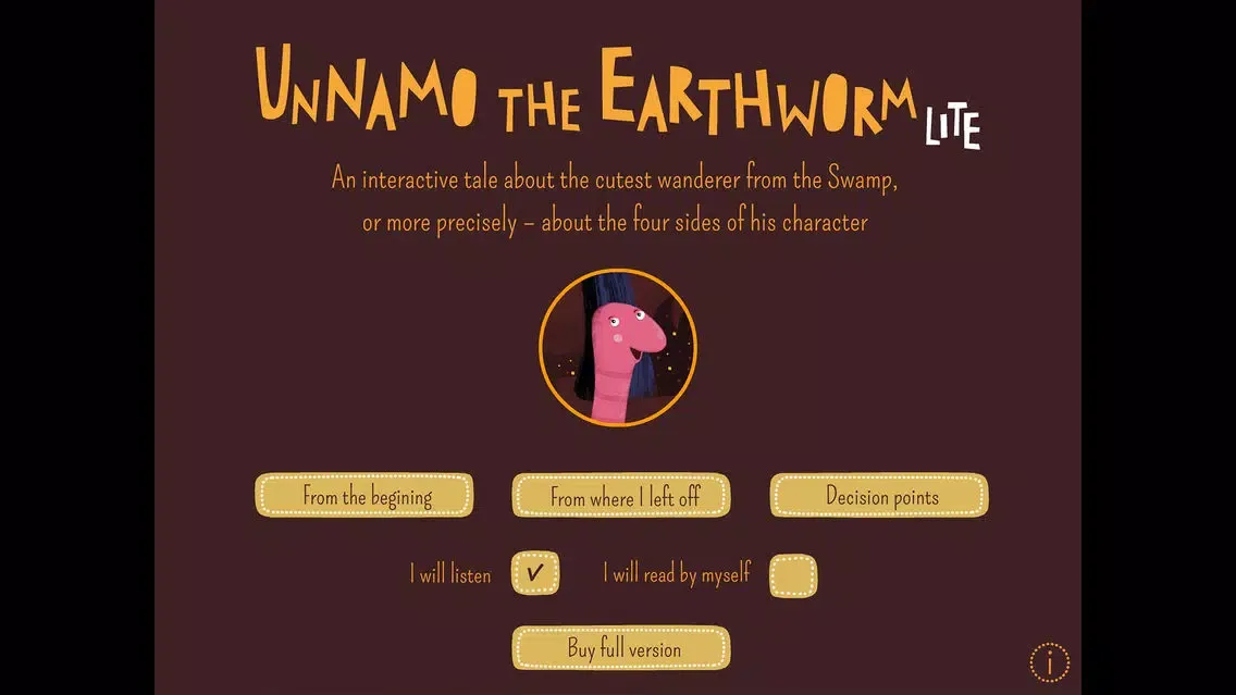 Скриншоты Unnamo the Earthworm LITE: interactive tale