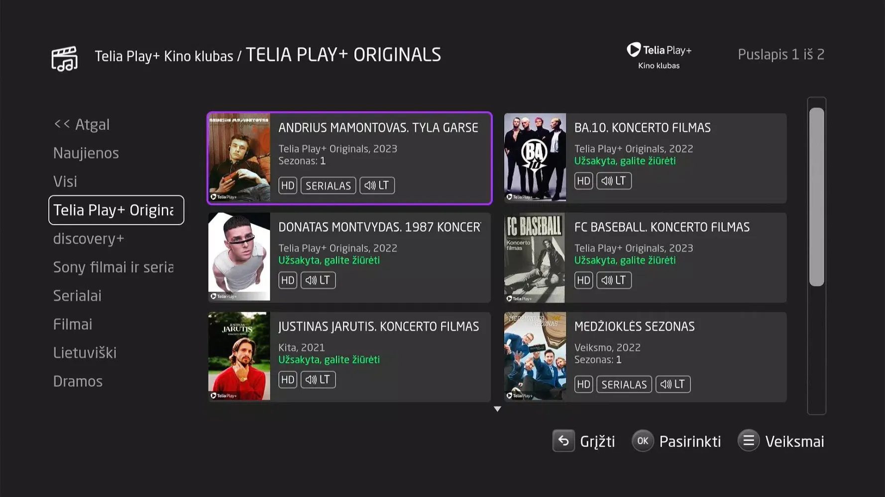 Capturas de pantalla de Telia Play LT (Android TV)