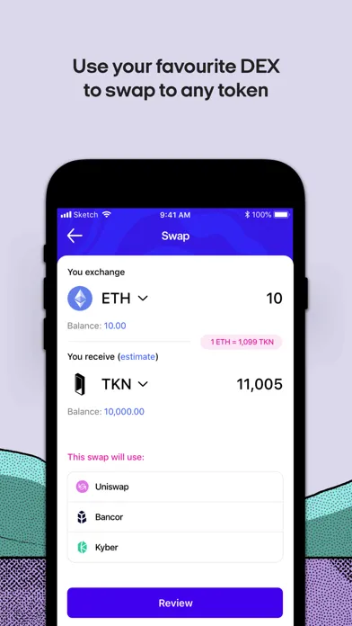 Zrzuty ekranu Monolith—Ethereum Wallet