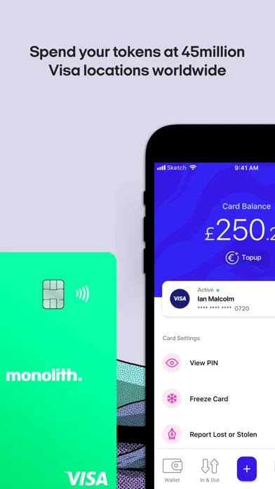 Zrzuty ekranu Monolith—Ethereum Wallet