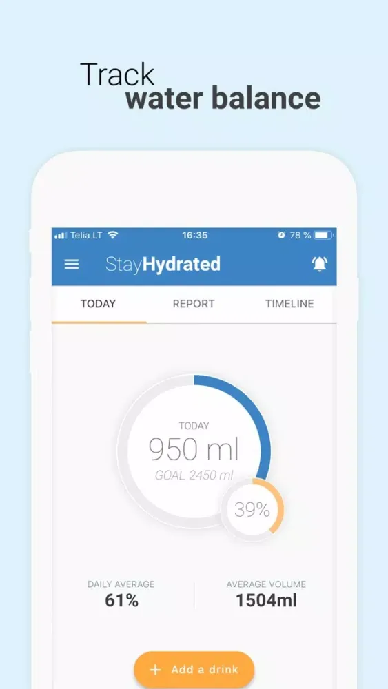Capturas de tela do Stay Hydrated