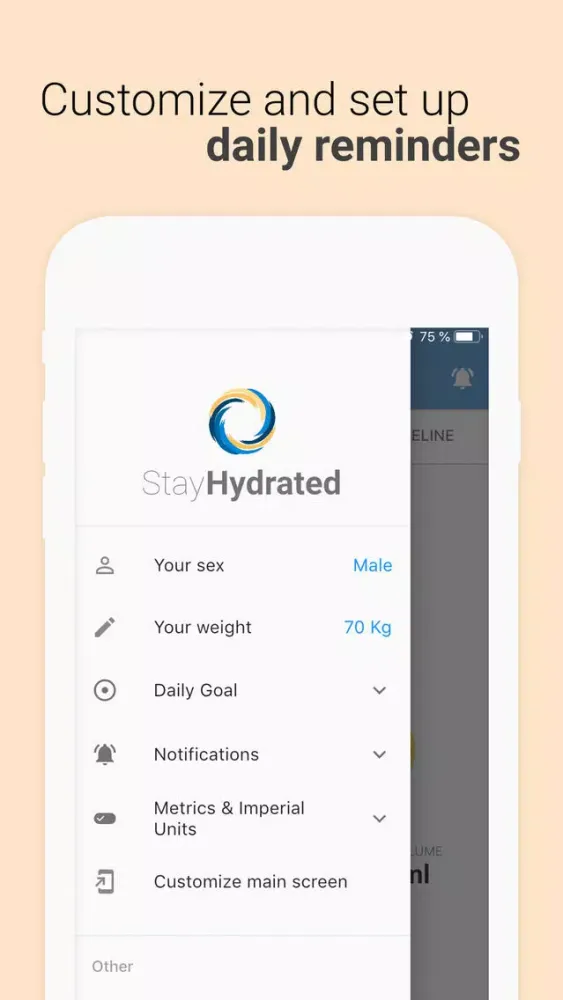 Capturas de tela do Stay Hydrated