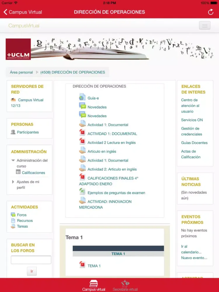 Universitarios CLM iPad 应用截图