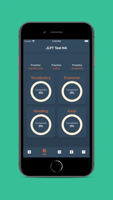 Capturas de tela do JLPT Test N5 N4 N3 N2 N1