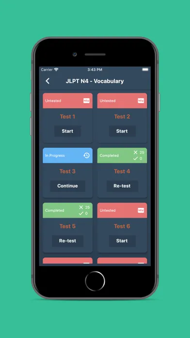 Capturas de tela do JLPT Test N5 N4 N3 N2 N1