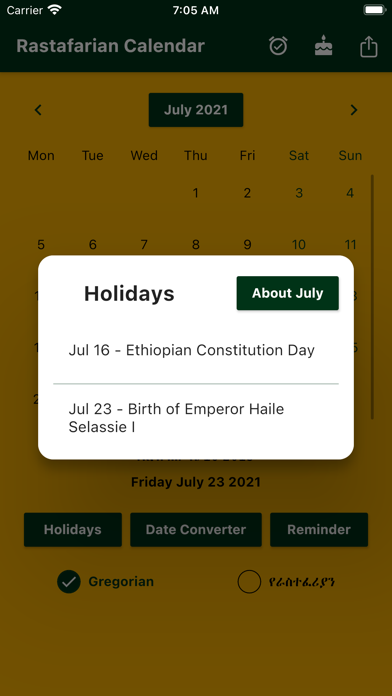 Rastafarian Calendar Ekran Görüntüleri