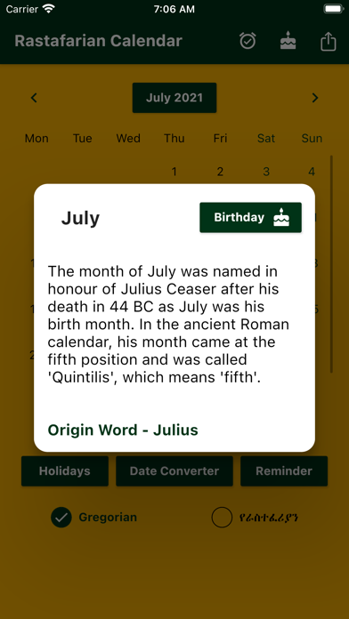 Rastafarian Calendar Ekran Görüntüleri