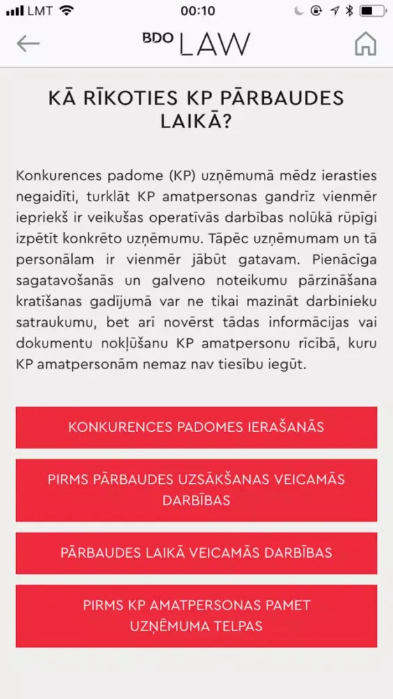 Zrzuty ekranu BDO Law Latvija