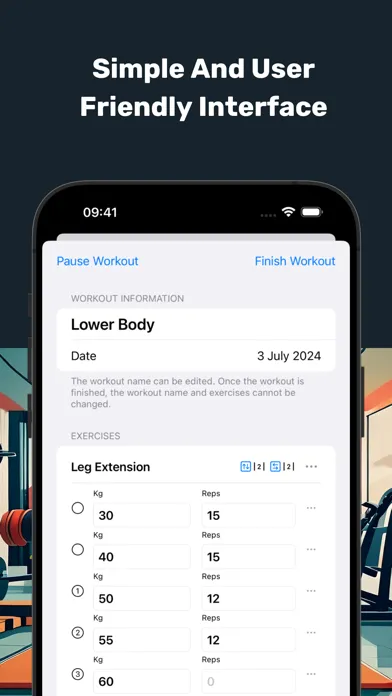Capturas de pantalla de Weights Workout Tracker Log