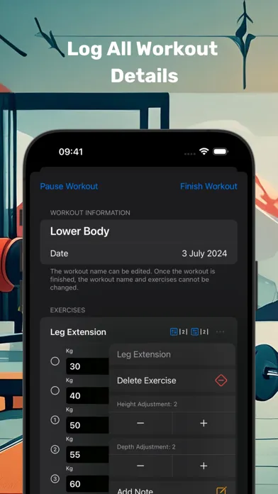 Capturas de pantalla de Weights Workout Tracker Log