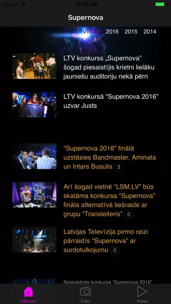 Zrzuty ekranu LTV Supernova