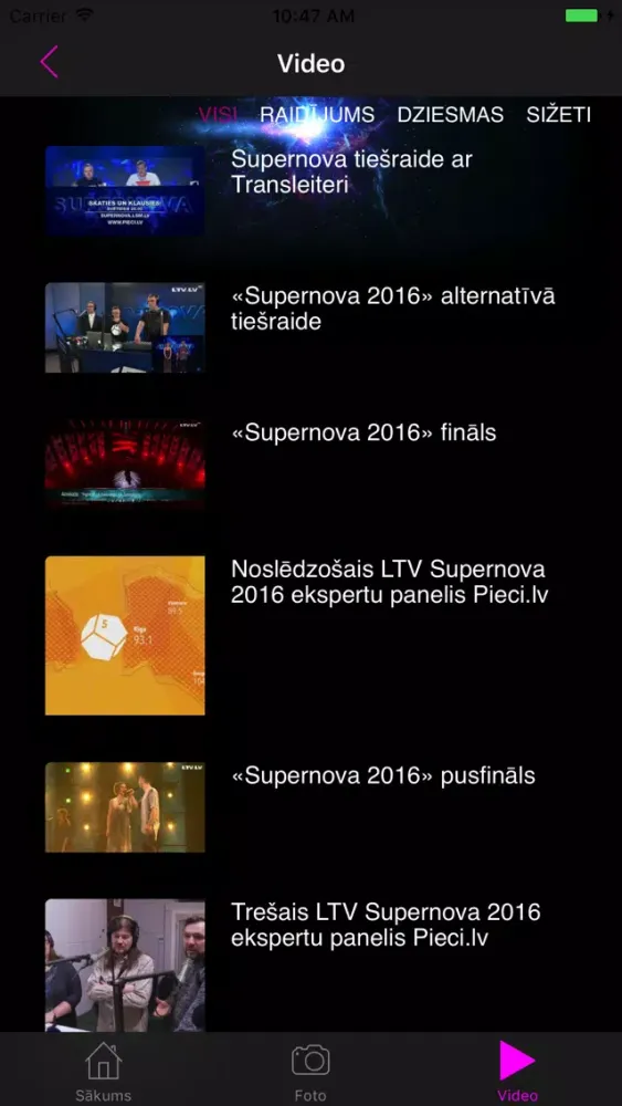 Zrzuty ekranu LTV Supernova