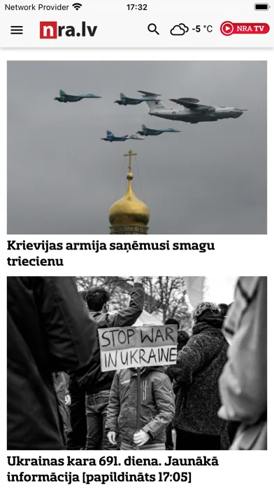 Zrzuty ekranu nra.lv