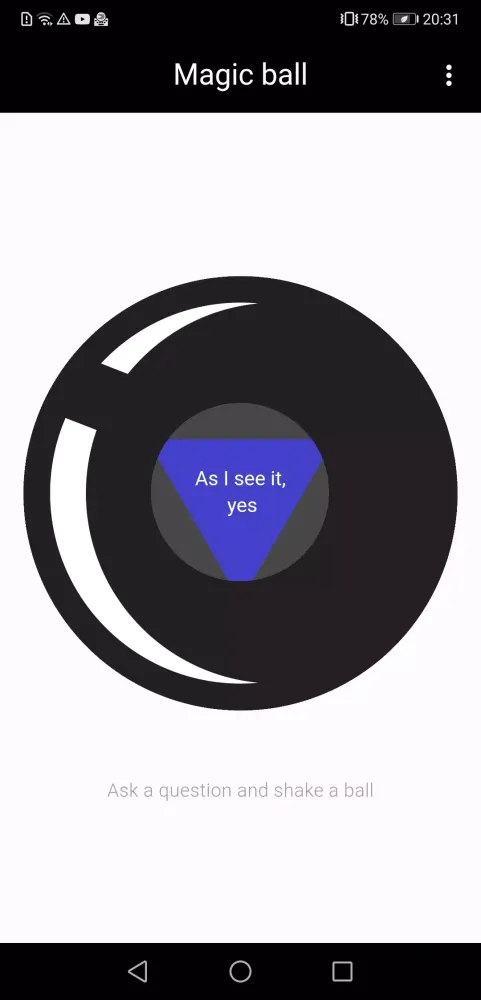 Tangkapan layar Magic Ball