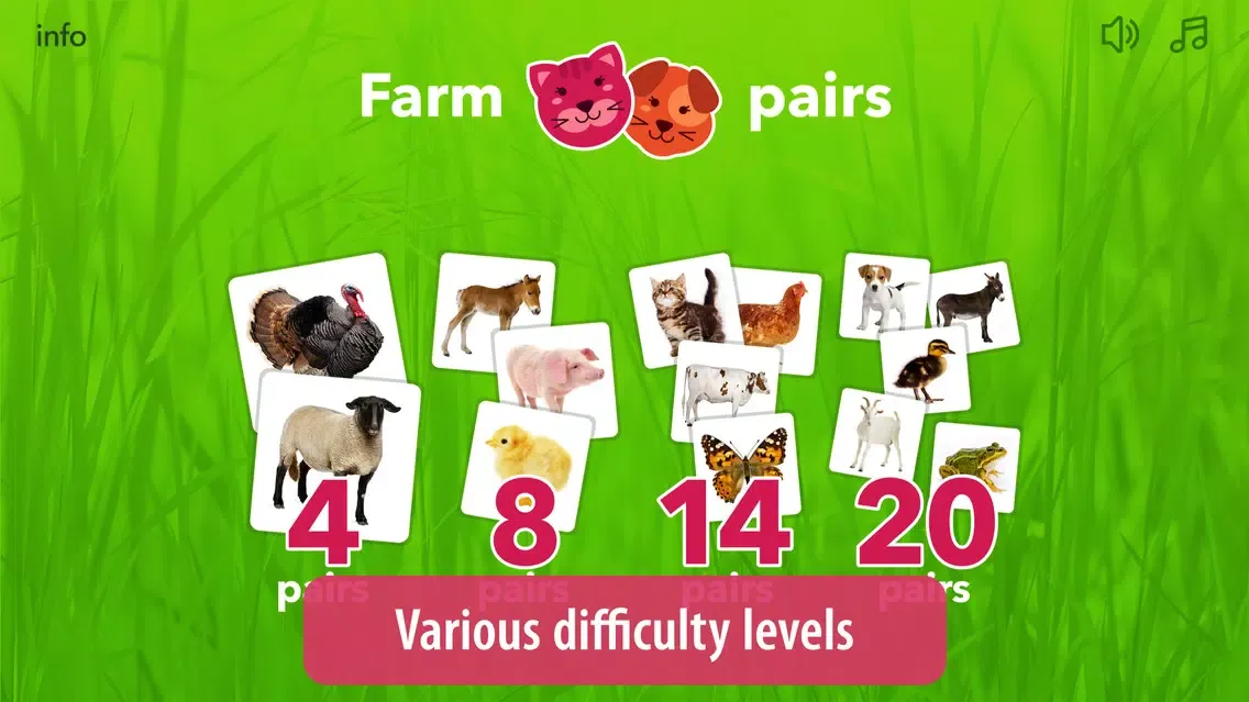 Zrzuty ekranu Farm Pairs - Match Animals