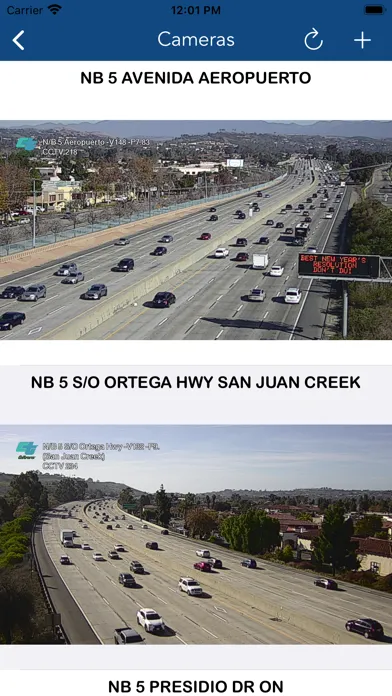 Tangkapan layar California 511 Road Conditions