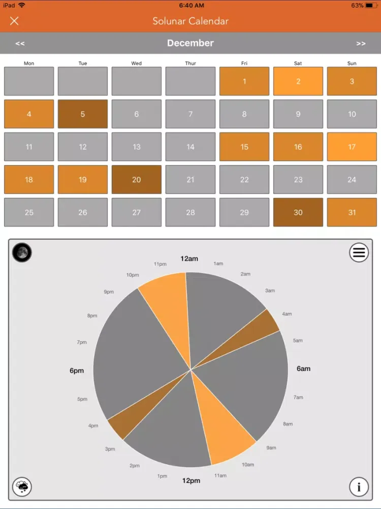 Скриншоты Best Hunting Times Calendar iPad 