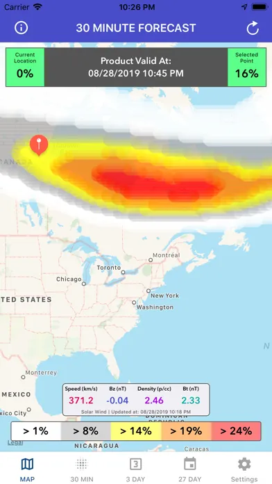 Zrzuty ekranu Aurora Forecast & Alerts
